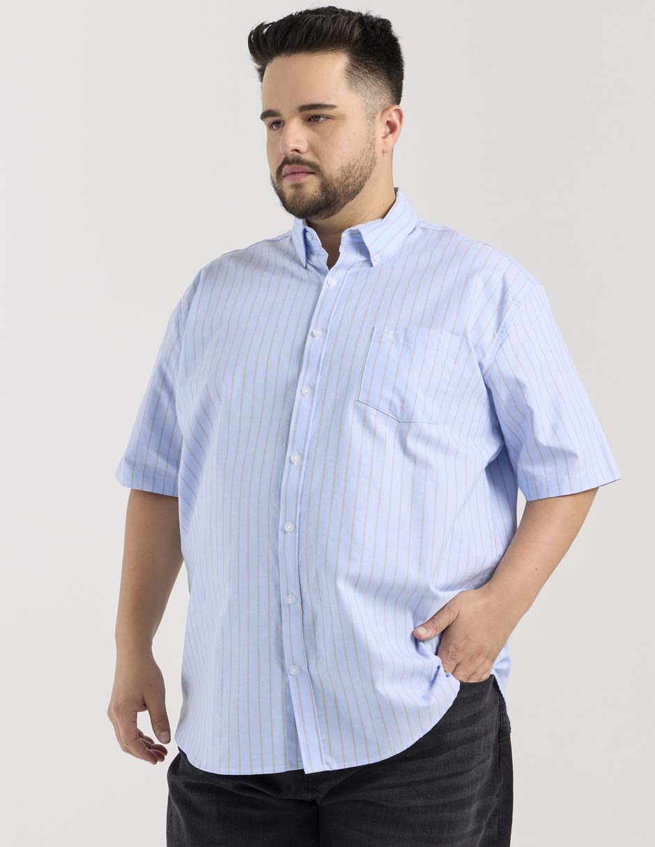 Camisa casual de algodón manga corta para hombre