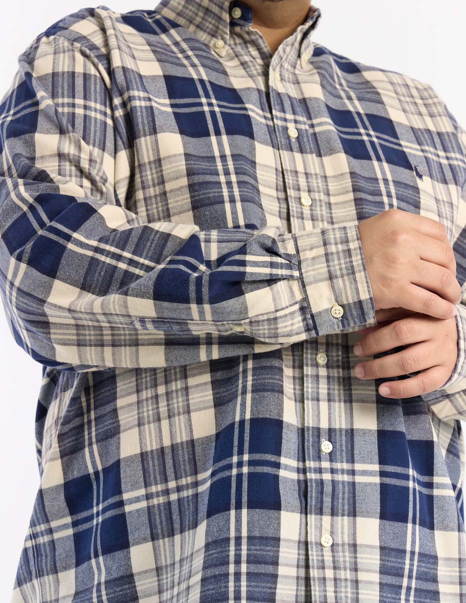 Camisa casual de algodón manga larga para hombre 4