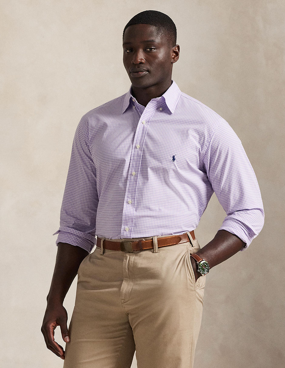 Camisa casual de algodón manga larga para hombre