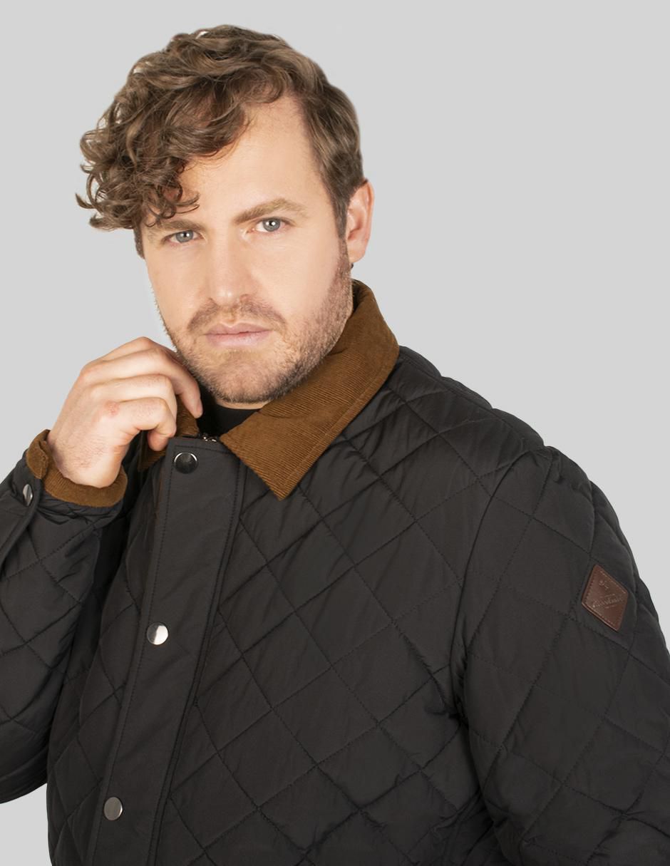 Chamarra capitonada cuello a contraste para hombre 4