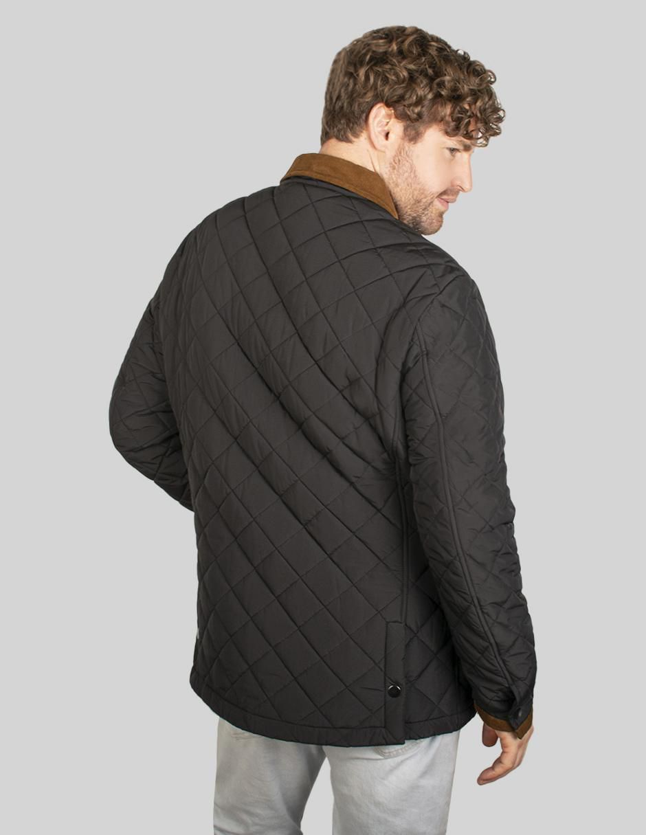 Chamarra capitonada cuello a contraste para hombre 5