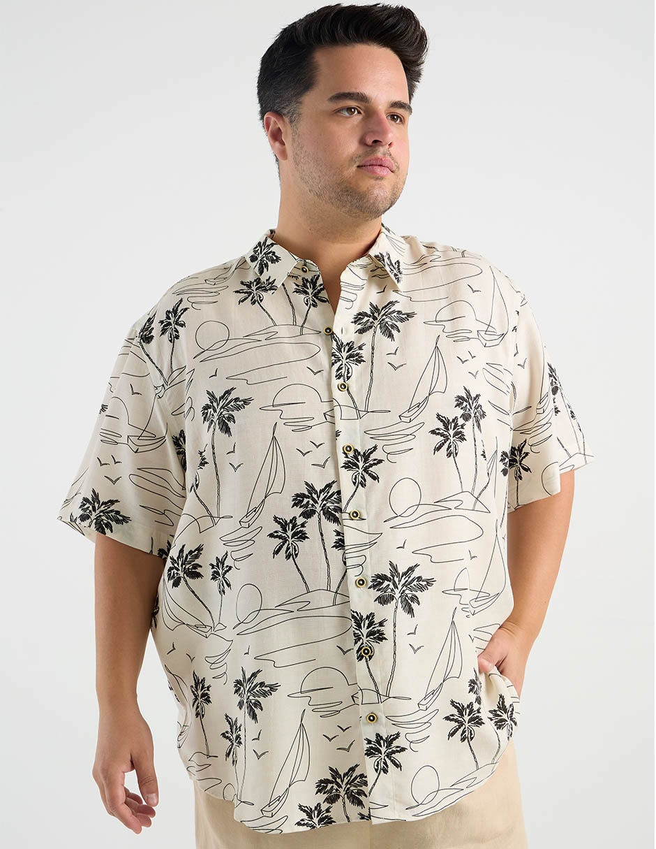 Camisa casual manga corta para hombre