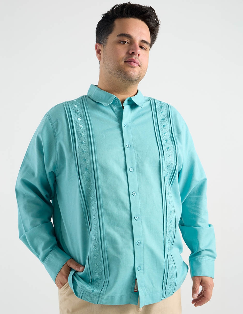 Guayabera manga larga para hombre