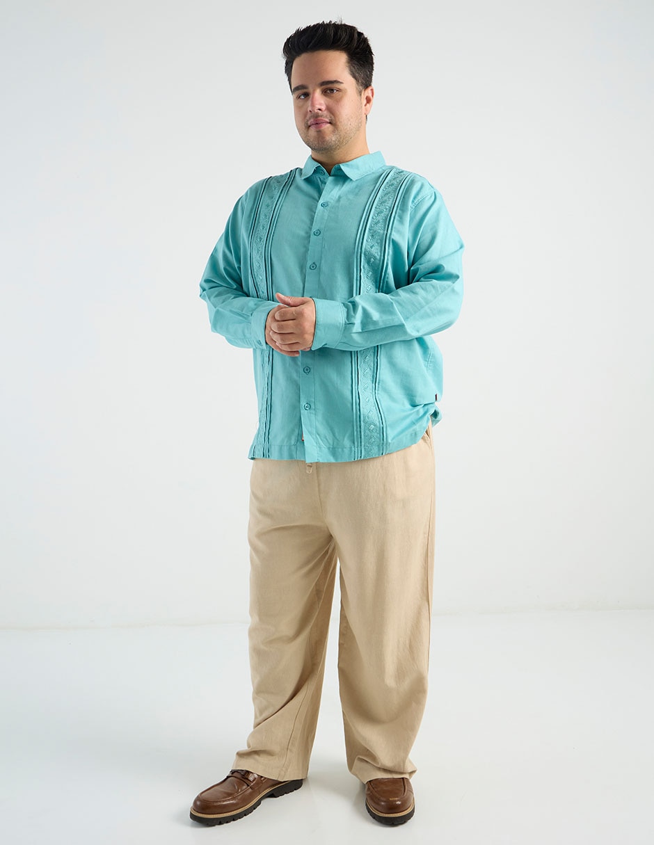 Guayabera manga larga para hombre 3