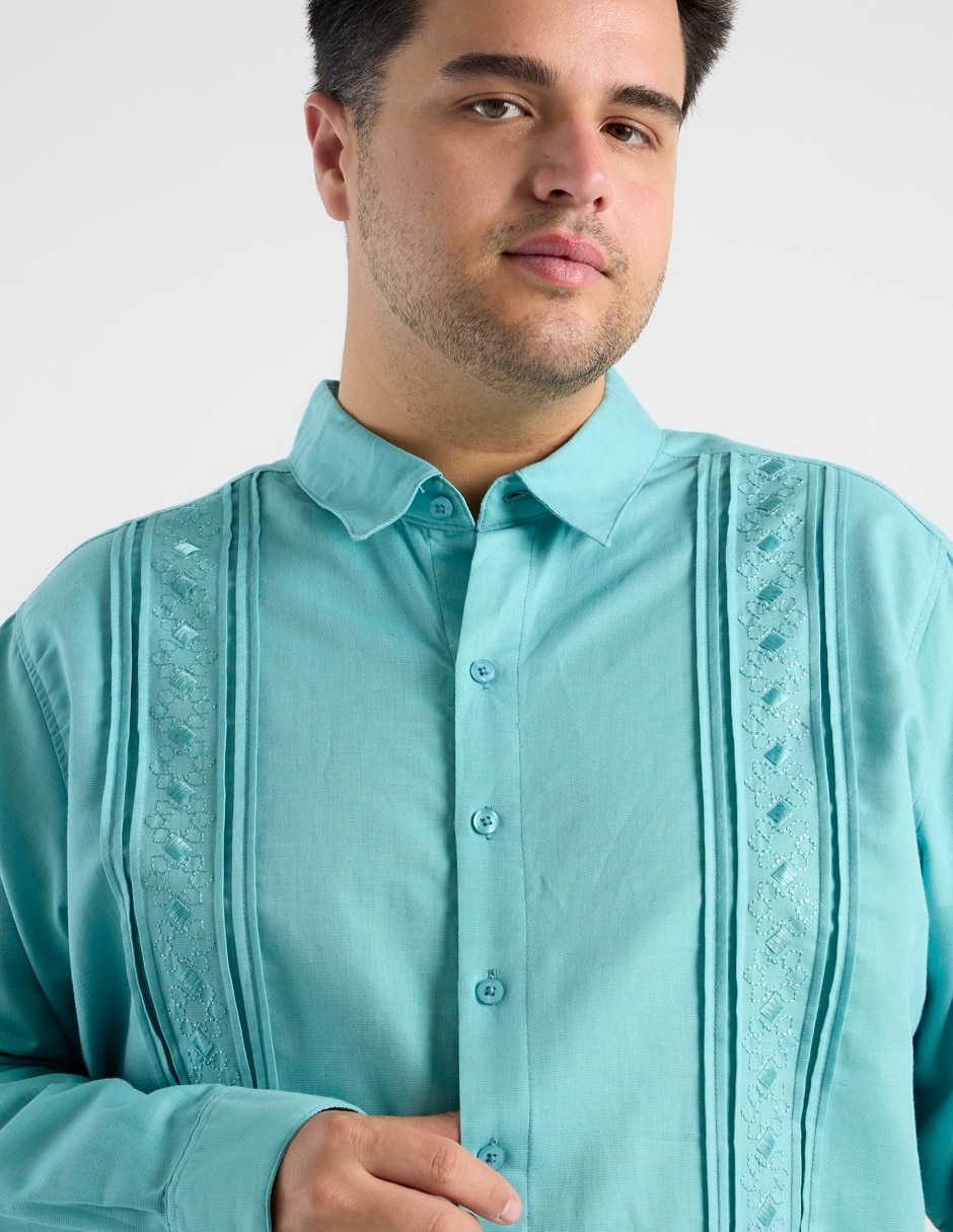 Guayabera manga larga para hombre 4