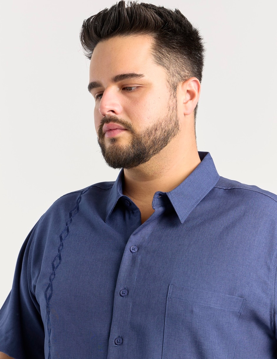 Guayabera manga al codo para hombre 4