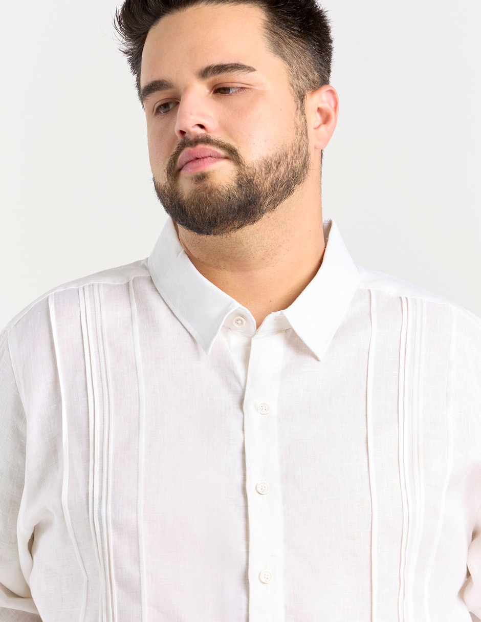 Guayabera manga larga para hombre 4