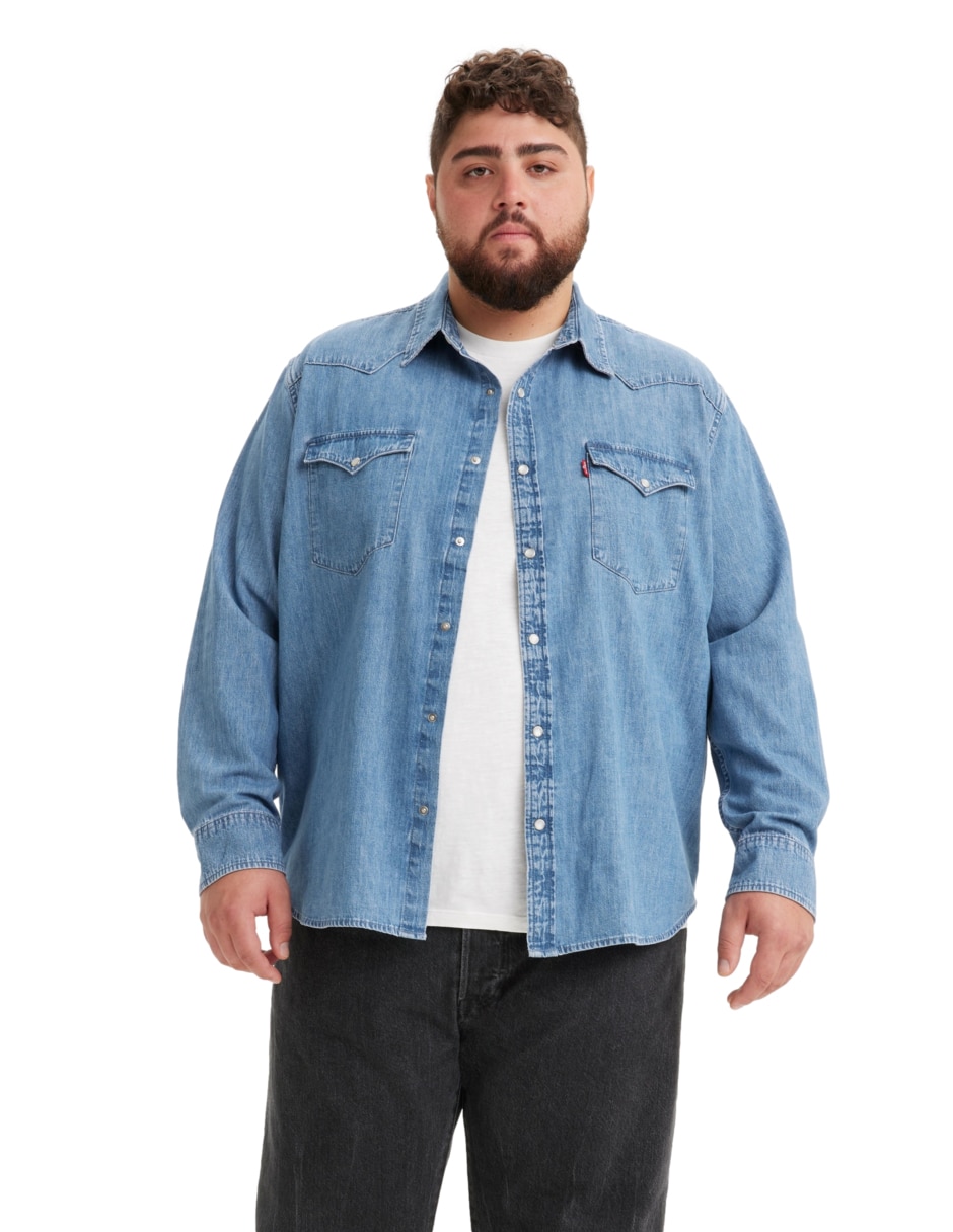 Camisa casual de algodón manga larga para hombre