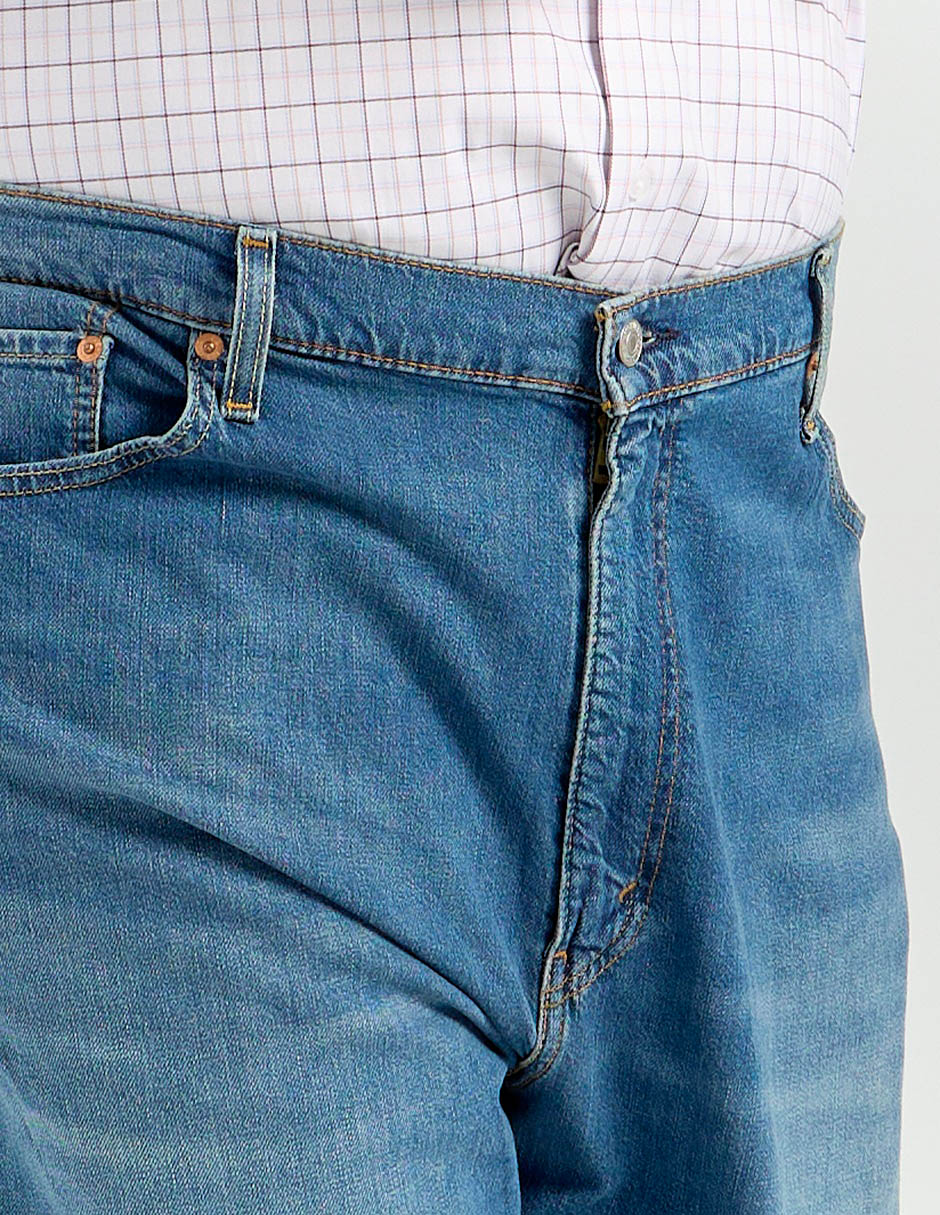 Jeans straight lavado medio para hombre 4