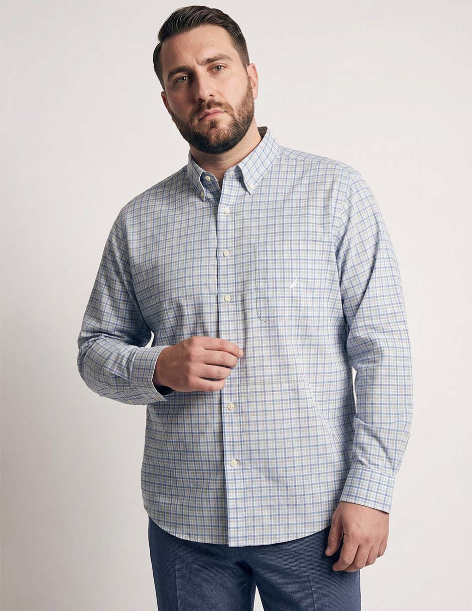 Camisa casual de algodón manga larga para hombre