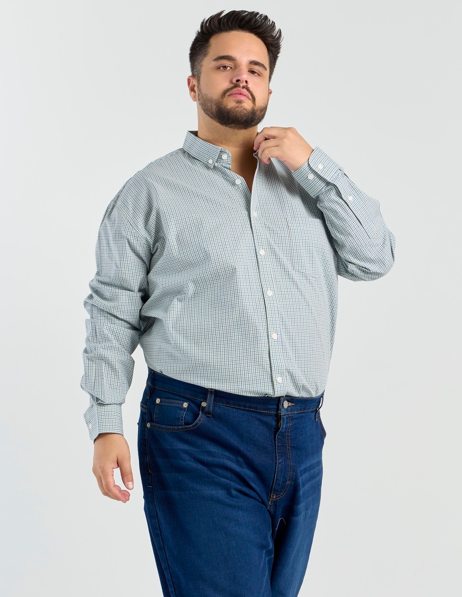 Camisa casual de algodón manga larga para hombre