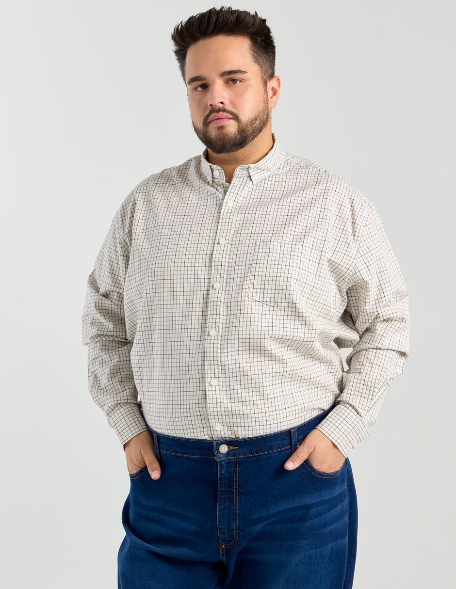 Camisa casual de algodón manga larga para hombre Camisa casual de algodón manga larga para hombre