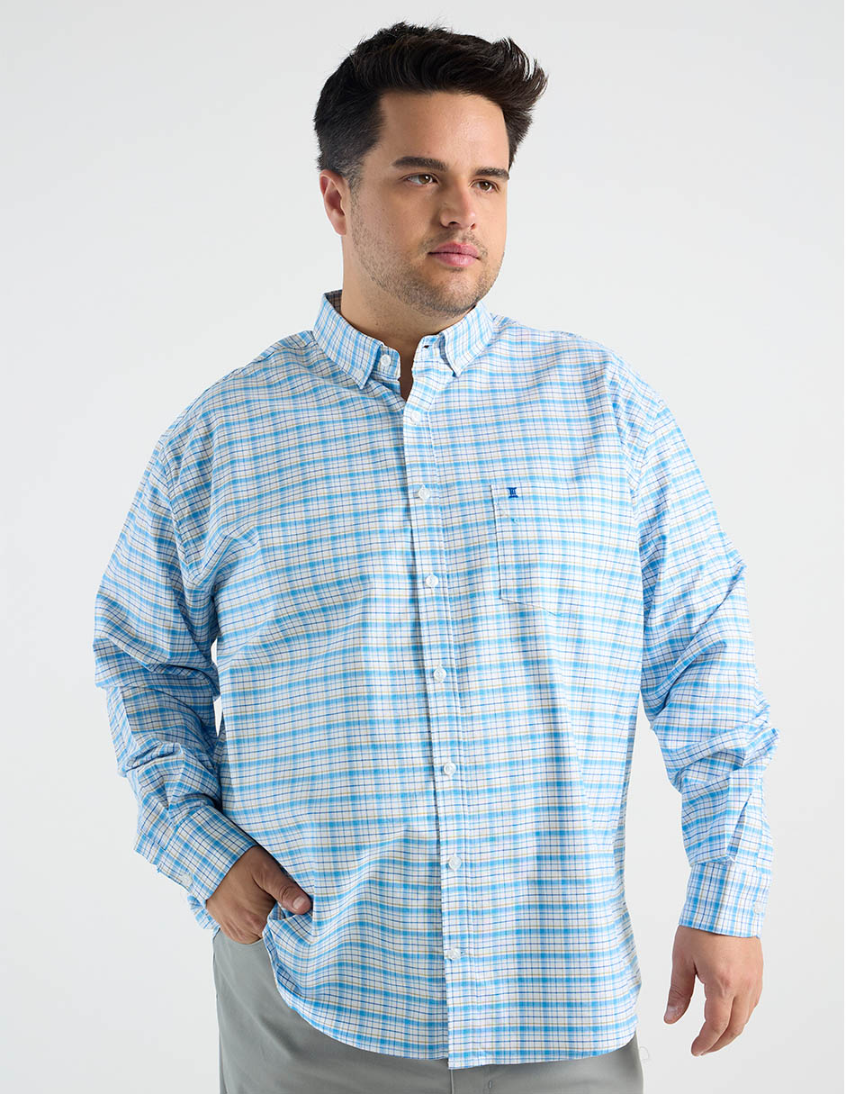 Camisa casual de algodón manga larga para hombre
