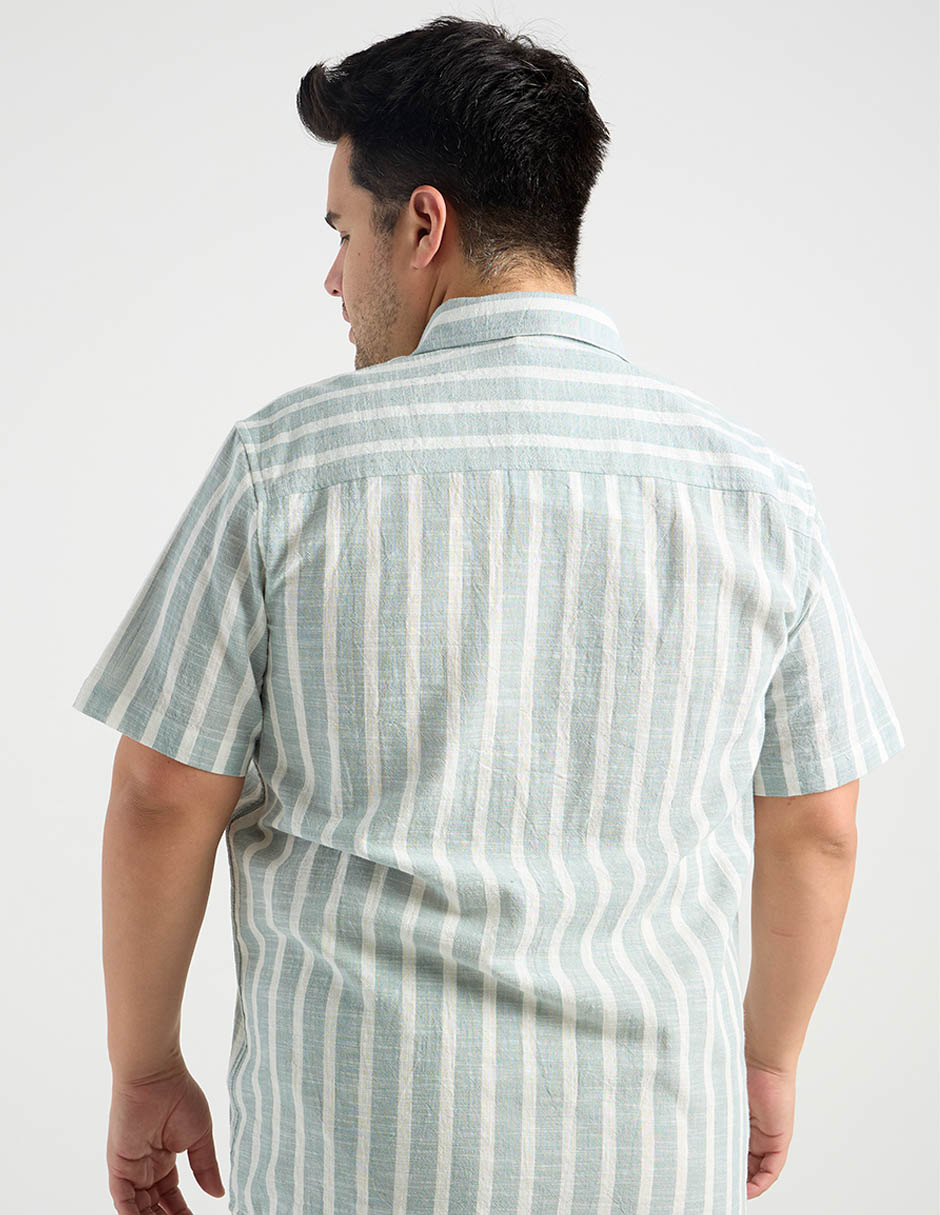 Camisa casual de algodón manga corta para hombre 6