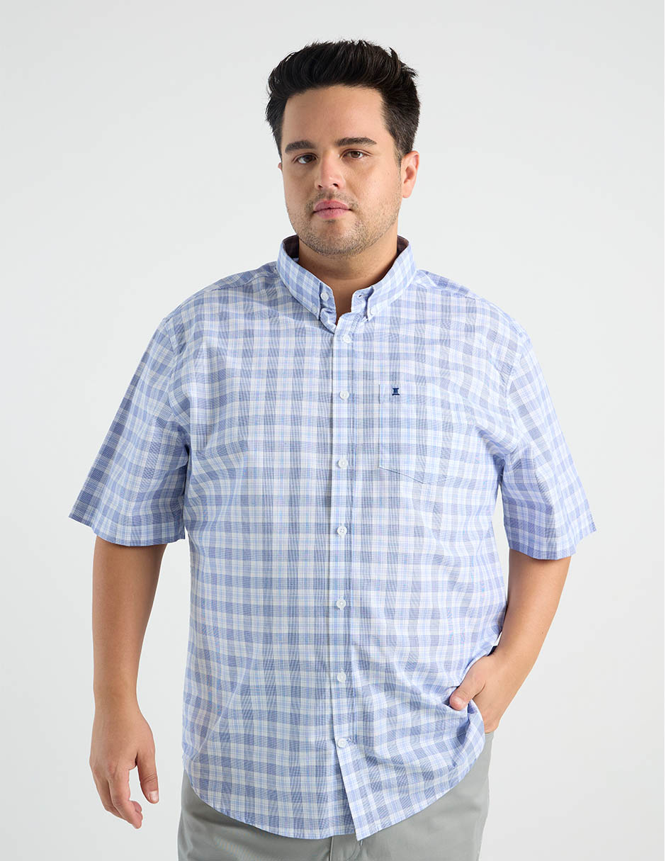 Camisa casual de algodón manga corta para hombre