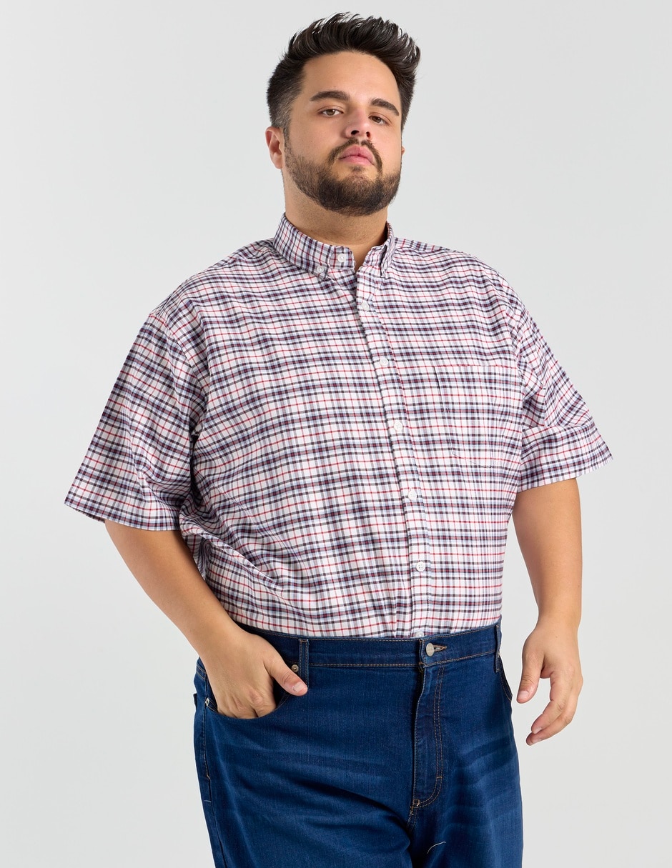 Camisa casual de algodón manga corta para hombre