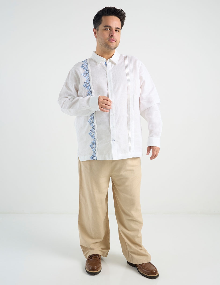 Guayabera manga larga para hombre 3