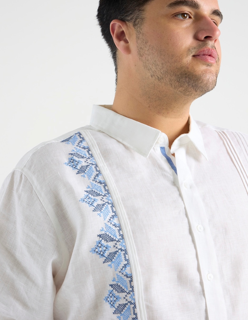 Guayabera manga larga para hombre 4