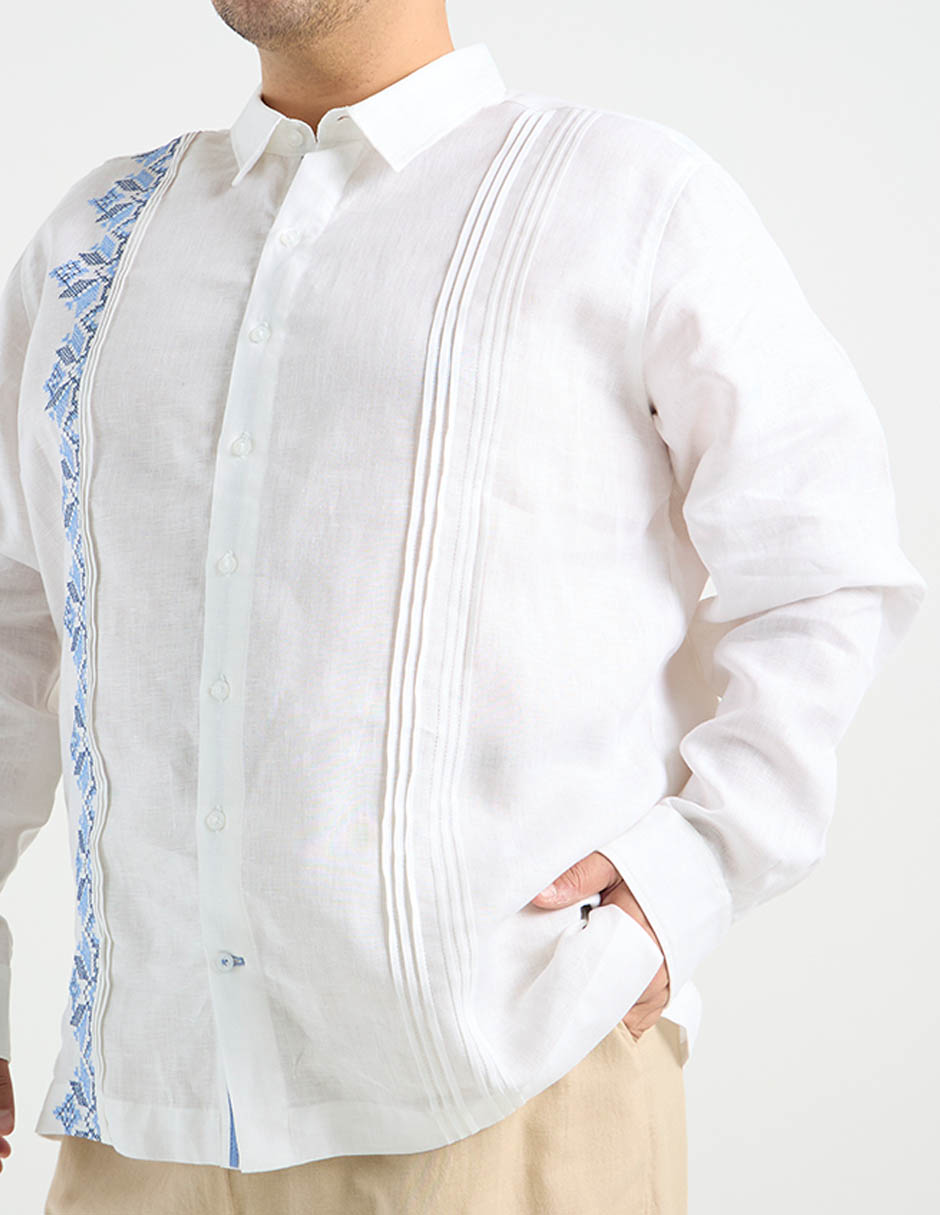 Guayabera manga larga para hombre 5