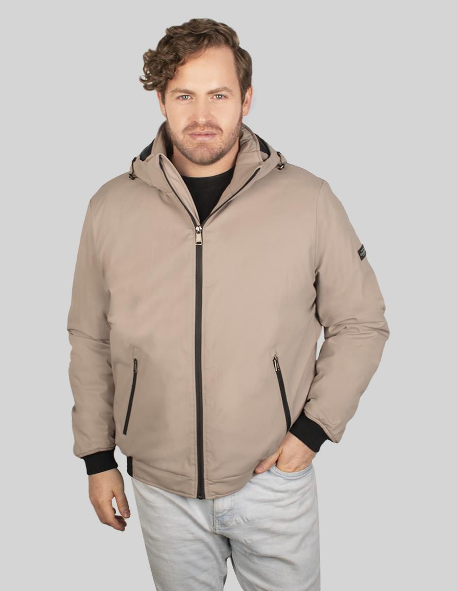 Chamarra bomber capucha desmontable para hombre