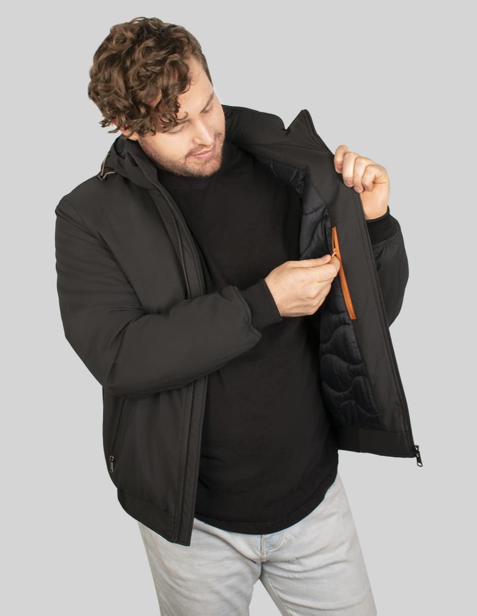 Chamarra bomber capucha desmontable para hombre 2