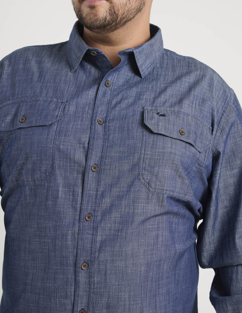 Camisa casual de algodón manga larga para hombre 5