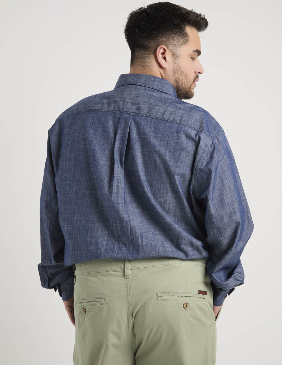 Camisa casual de algodón manga larga para hombre 6