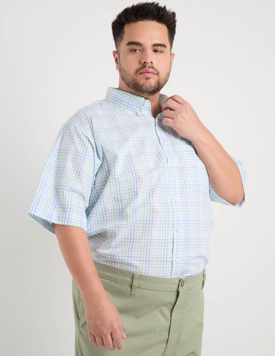 Camisa casual de algodón manga al codo para hombre Camisa casual de algodón manga al codo para hombre