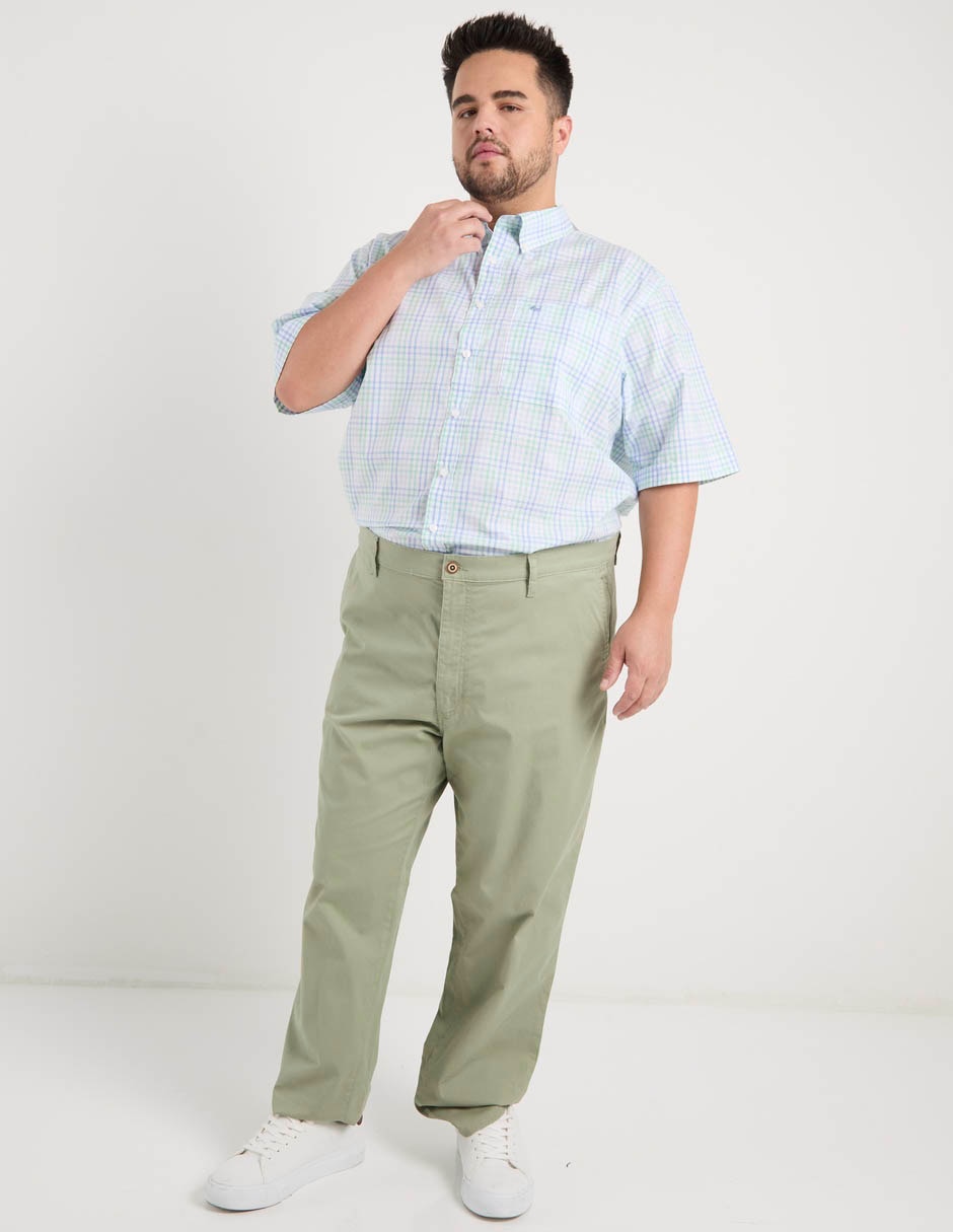 Camisa casual de algodón manga al codo para hombre 5