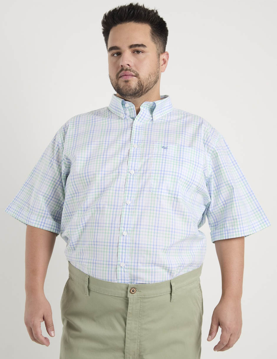 Camisa casual de algodón manga al codo para hombre 6