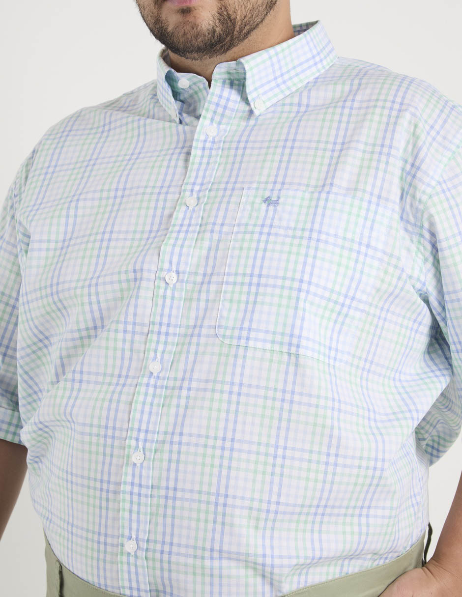 Camisa casual de algodón manga al codo para hombre 7