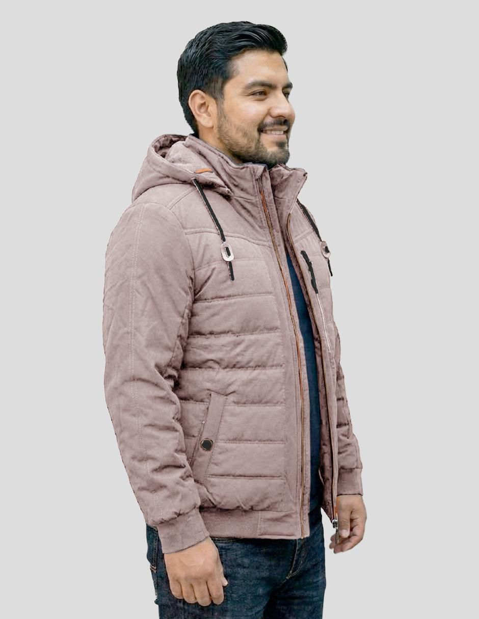 Chamarra capitonada capucha desmontable para hombre 3