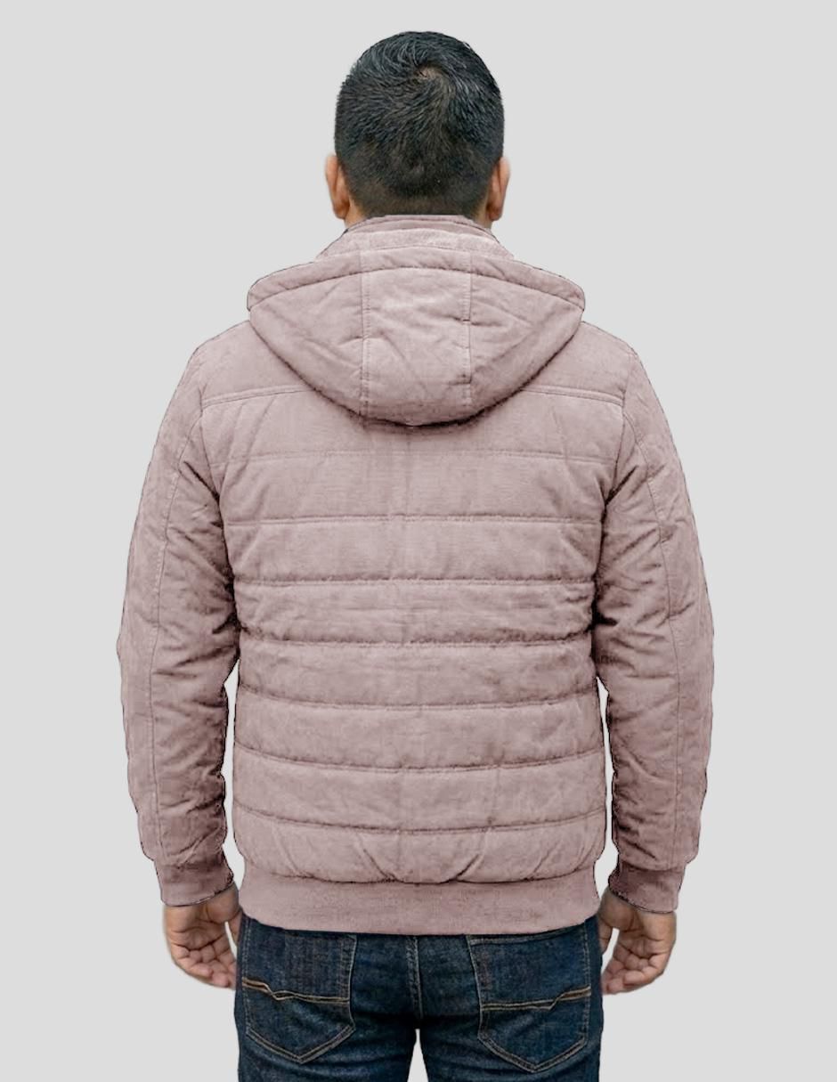 Chamarra capitonada capucha desmontable para hombre 5
