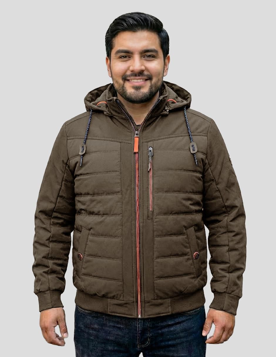 "chamarra" capitonada greenlander sin familia o colección no "de" poliéster capucha desmontable "para hombre"