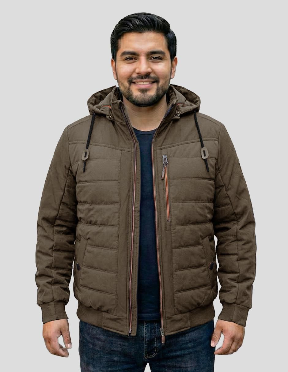 "chamarra" capitonada greenlander sin familia o colección no "de" poliéster capucha desmontable "para hombre"