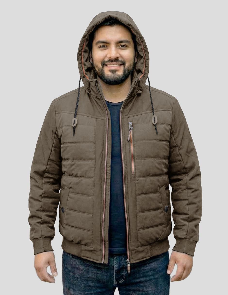"chamarra" capitonada greenlander sin familia o colección no "de" poliéster capucha desmontable "para hombre"