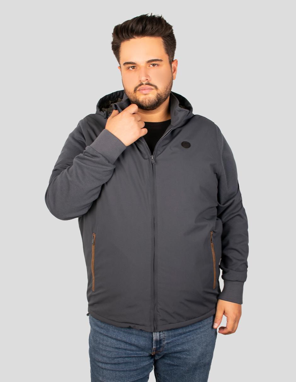 Chamarra casual capucha desmontable para hombre